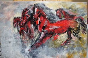Voir le détail de cette oeuvre: Camargue chevaux